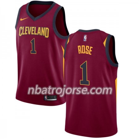 Män Cleveland Cavaliers Tröja Derrick Rose 1 Nike 2017-18 Röd Swingman